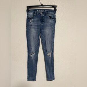 Blue Spice  High Waist Ankle Skinny Denim Jeans